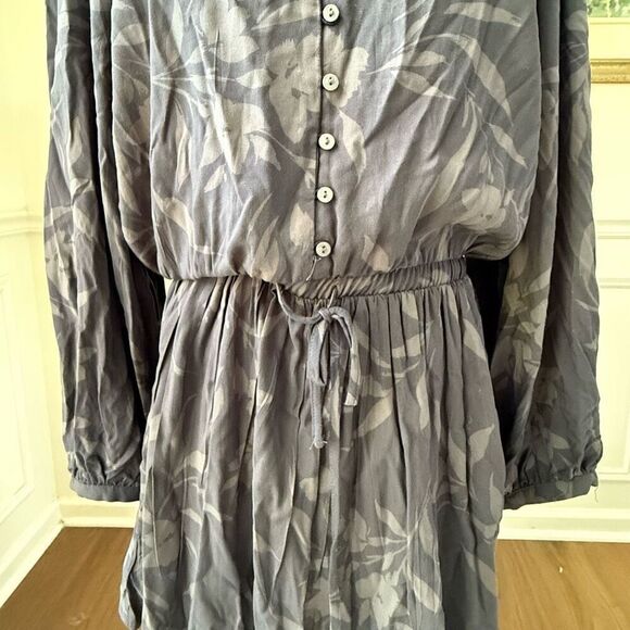 Z Supply Camila Mini Dress Shadow Grey Floral L - Picture 4 of 11